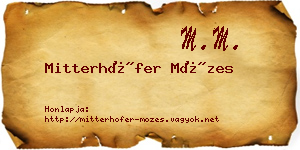 Mitterhöfer Mózes névjegykártya